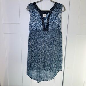 Knox Rose Blue and White Floral Blouse